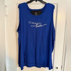 LuLaRoe Blue Workout Tank Top with Motivational Print